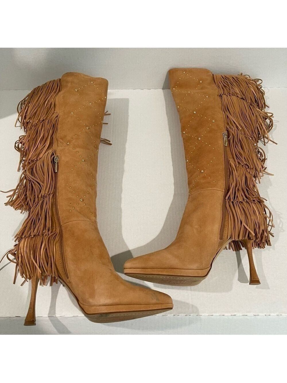 Women’s Vince Camuto Tan Fringe Panaryaz Knee High Boots Size 8.5 US! - Picture 9 of 9